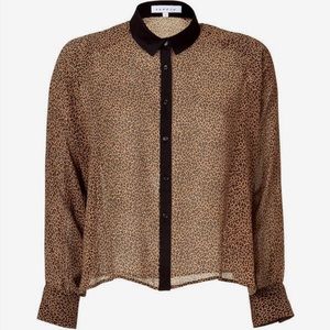 Sandro leopard print sheer top